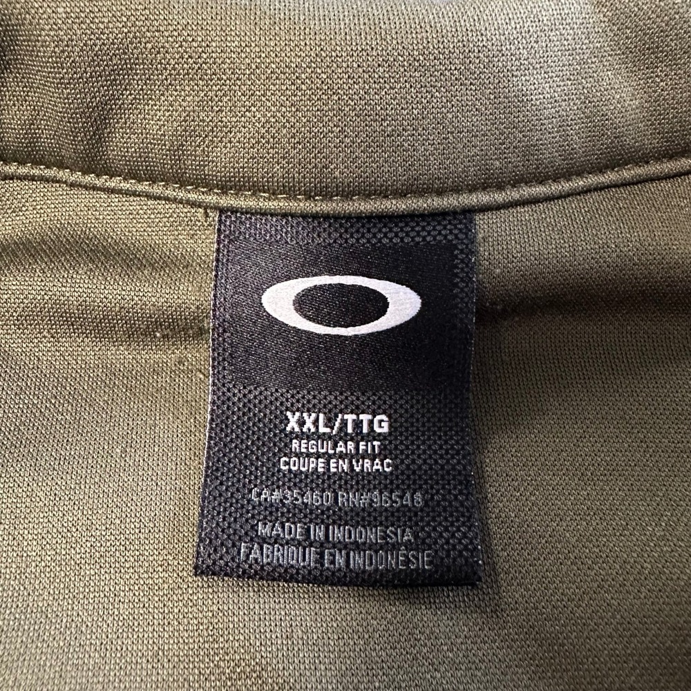 Oakley Mens XXL Quarter Zip Pullover Olive Green Athletic Mock Neck Regular Fit - Picture 4 of 9